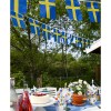 Girlang Sverigeflaggor - Swedish flag garland in fabric, 6 meters long. Perfect decoration for student, national day, midsummer or summer party. 