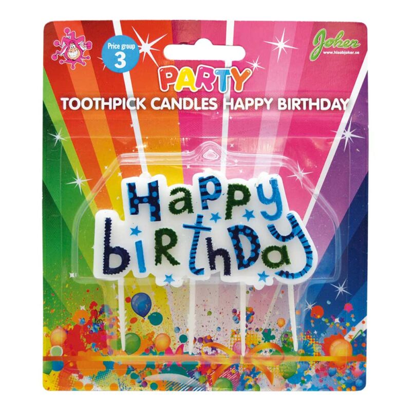 Tårtljus happy birthday blå - Bild 2