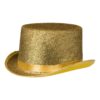 Guldhat - høj filthat i guldfarvet stof, one size voksen. Perfekt til nytår, fødselsdag eller andre festlige lejligheder. 