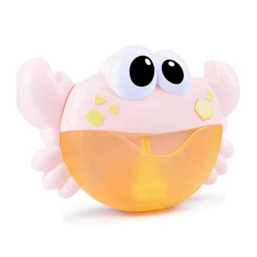 Bathing crab pink soap bubbles