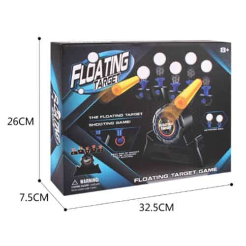 Shooting game with floating balls and toy guns box