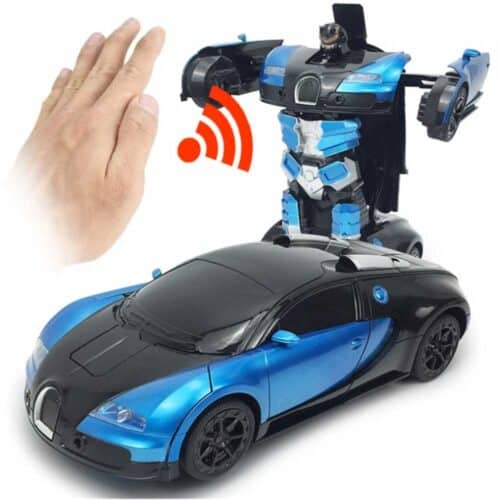 Radiostyrd biltransformationsrobot- styrs med handgester och fjärrkontroll