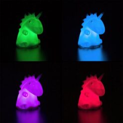 LED Unicorn flerfarvet enhjørningelampe i forskellige farver
