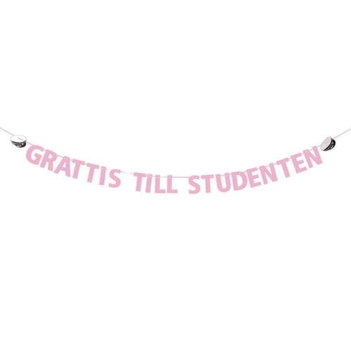Guirlande Tillykke til den studerende - pink