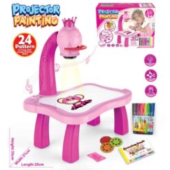 Educational set with drawing board and projector pink