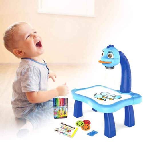 Educational set with drawing board and projector for children
