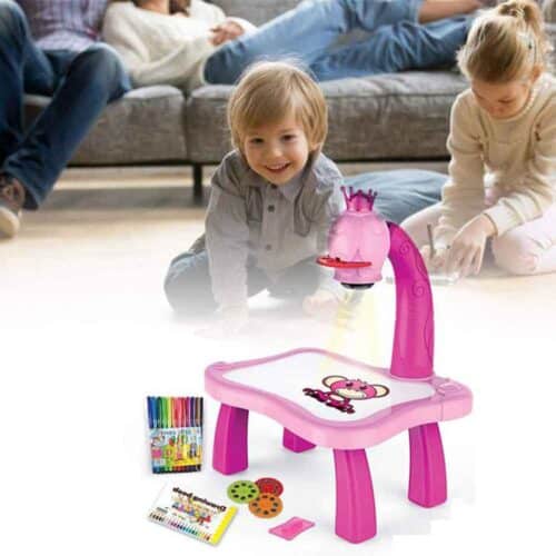 Educational set with drawing board and projector children play