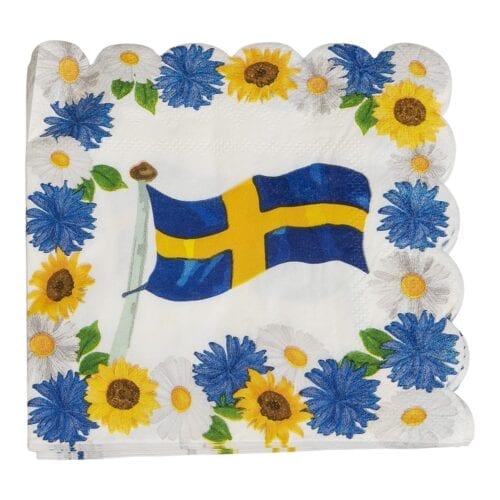 Napkins Sweden with flowers