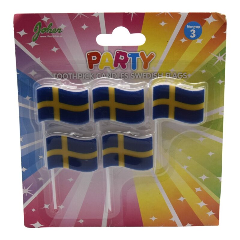 Tårtljus Svenska flaggan 5pack