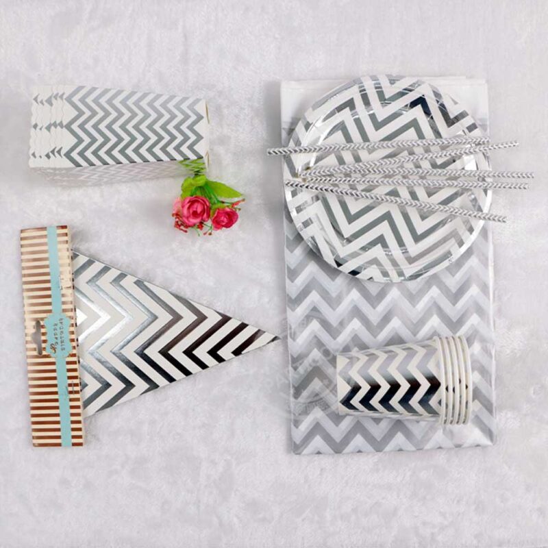 Plate zigzag silver 10 pcs - Image 2