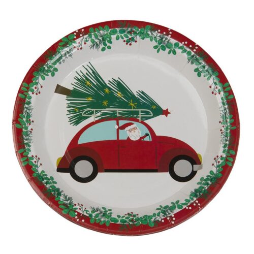Paper plates Christmas car