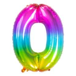 Sifferballong Regnbågsfärgad siffra 0