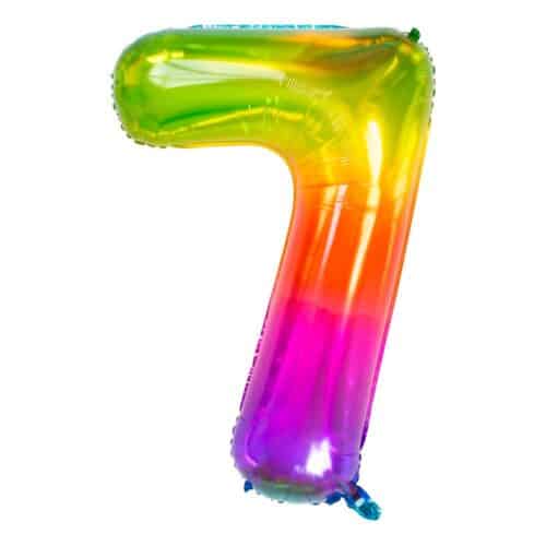 Sifferballong Regnbågsfärgad siffra 7