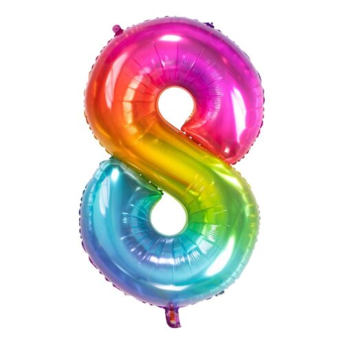 Sifferballong Regnbågsfärgad siffra 8