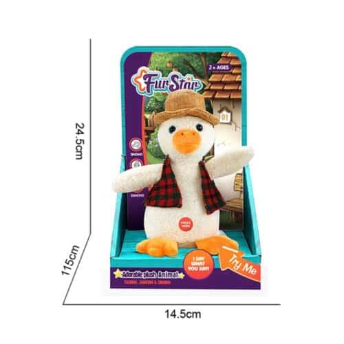 Interactive stuffed animal mimicking toy duck music and dance size
