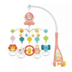 Bedside mobile music and light baby toys newborn pink