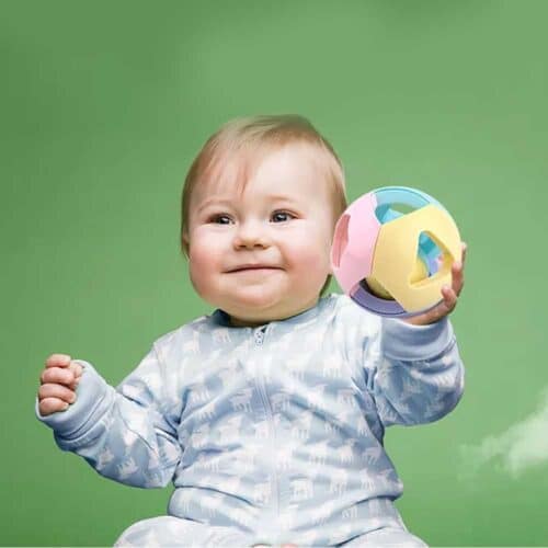 Boll med skallra- babyleksak 3m+ pastel lekande barn