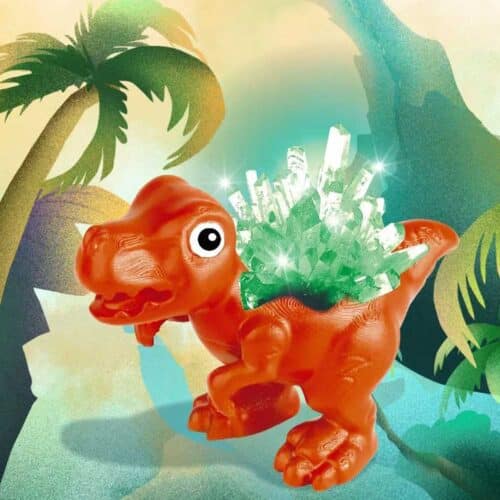 STEM science and experiments - dinosaur crystals red