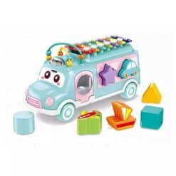 Toilet box bus - with xylophone and abacus blue color