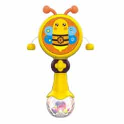 Rattle drum with music and light Yellow with bumblebee