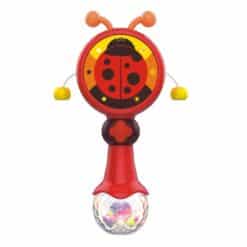 Rattle drum with music and light Red with ladybird