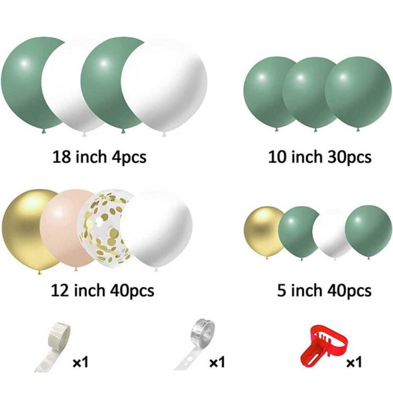 Ballonschleife Grün/Gold – Bild 3