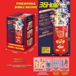 Bubble machine Fireworks with LED Light details