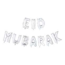 Ballonguirlande Eid Mubarak Sølv