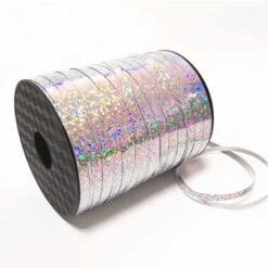 Geschenkband Holographisch Silber 457m