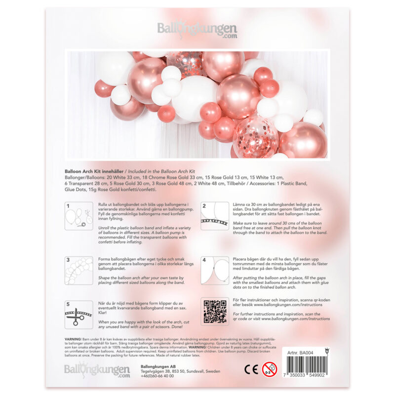 Balloon arch Rose gold 5 meters DIY kit - Image 3