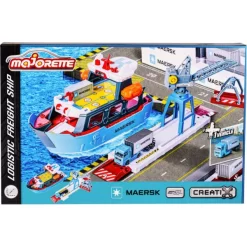 Majorette toy cargo ship with crane