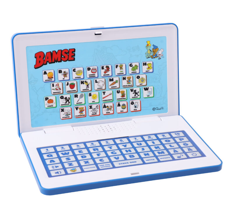 Bamse Dator teaches children numbers, letters, words and spelling in a fun way. Batteries are included. Suitable for children from 3 years.