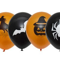 Ballonnen Halloween Zwart/Oranje 6 stuks - latex ballonnen in klassieke Halloween kleuren. Vul met lucht of helium en versier het feest op een eenvoudige manier! 