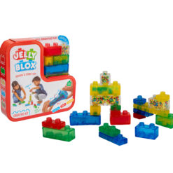 Jelly Blox Kreativ Byggklossar – 20 mjuka klossar med specialeffekter som sand, pärlor och stjärnor. Kreativ och sensorisk lek för barn från 2 år!