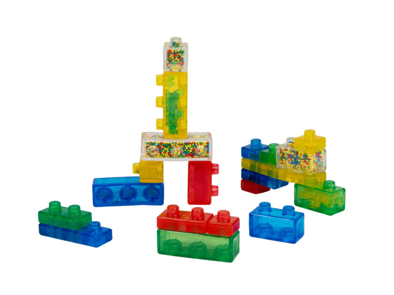 Jelly Blox Kreativ Byggklossar – 20 mjuka klossar med specialeffekter som sand, pärlor och stjärnor. Kreativ och sensorisk lek för barn från 2 år!