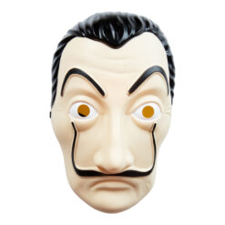 La Casa De Papel Mask-inspired mask for adults in plastic with holes for eyes and nose. Perfect for Halloween, masquerades and theme parties. Elastic band for easy fit.  