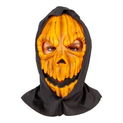 Pumpa Silikonmask – skrämmande och flexibel vuxenmask med detaljerade ansiktsdrag. Perfekt för Halloween, maskerader och temafester!
