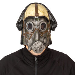 Gas mask Latex mask in flexible latex with realistic valves and straps. Covers the whole face, one size for adults. Perfect for Halloween, masquerades and post-apocalyptic themes.  