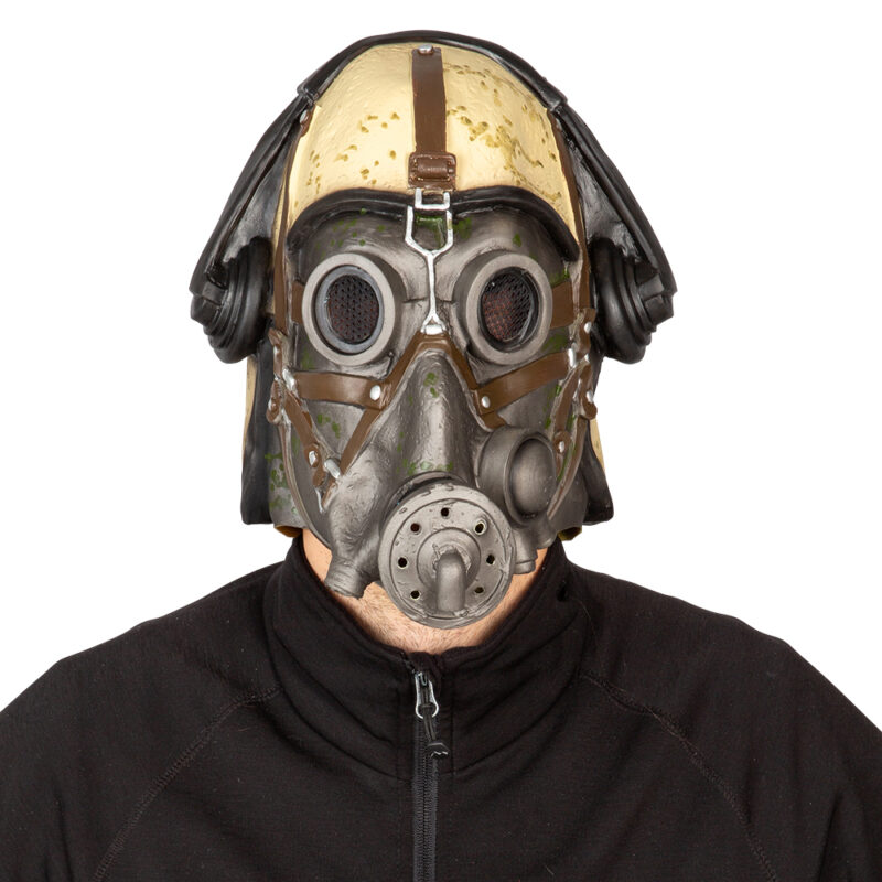 Gas mask Latex mask in flexible latex with realistic valves and straps. Covers the whole face, one size for adults. Perfect for Halloween, masquerades and post-apocalyptic themes.