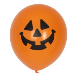 Balloons Pumpkin 6 pcs - latex balloons in white and black with pumpkin print. Fill with air or helium and create a festive Halloween atmosphere! 
