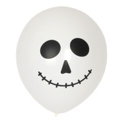 Balloons Pumpkin 6 pcs - latex balloons in white and black with pumpkin print. Fill with air or helium and create a festive Halloween atmosphere! 