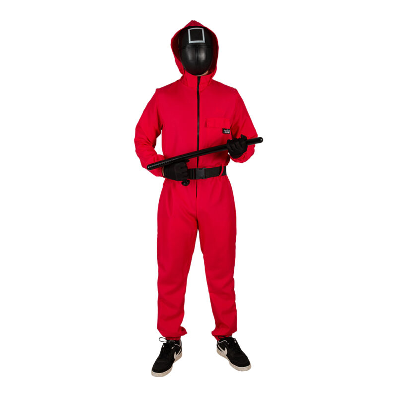 Squid Game Square Mask - black mask with white square, inspired by the series. Perfect for Halloween, masquerades and theme parties. One size for adults.