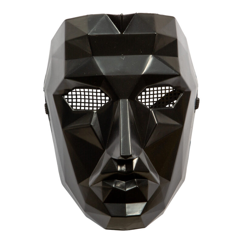Squid Game Boss Mask - black mask inspired by the leader of the series. Perfect for Halloween, masquerades and theme parties.