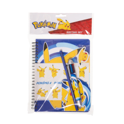 Pokémon Skrivset A5 med flerfärgspenna – 60 sidor papper och flerfärgad penna med Pokémon-motiv. Perfekt för skrivning, ritning och kreativ lek.