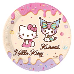 Papperstallrikar Hello Kitty & Kuromi i FSC-papper med Kuromi-motiv. 8-pack tallrikar, 23 cm. Perfekta för kalas och festlig dukning.