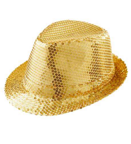 De Gold Glitter Hat is een hoed voor volwassenen met gouden pailletten in polyester en PVC. Perfect voor verkleedpartijtjes, feestjes of thema-avonden die willen opvallen.