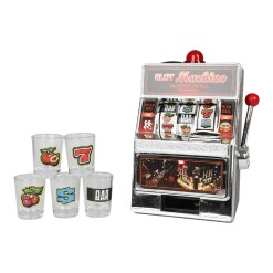 Party Game gokkast - drinkspel geïnspireerd door de eenarmige bandiet. Perfect voor feestjes en thema-avonden met gelach, spanning en kans op de jackpot. 