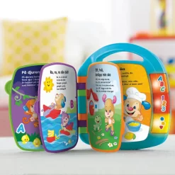 Fisher-Price Laugh & Learn Storybook Rhymes SE - een interactief muziekboek voor kinderen vanaf 6 maanden! Zing mee met 6 liedjes, leer letters, cijfers, kleuren en vormen. Perfect om overal mee naartoe te nemen! 