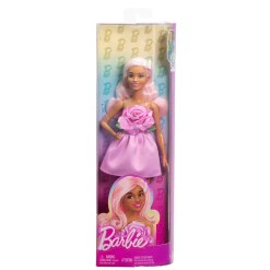 Barbie Fashionista Doll Pink Rose in a dress with a pink rose pattern. An elegant fashion doll that inspires creative play & collecting. 