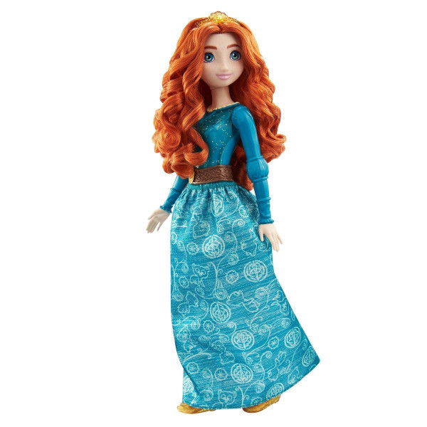Disney Princess Merida Doll in blue dress with golden details. A brave princess who inspires play, imagination & adventure.